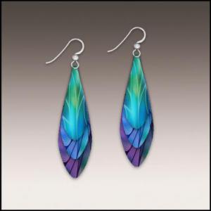 Long Teardrop Abstract Design Earrings