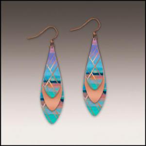 Southwest Style Teardrop Earrings with Copper Earwires