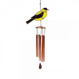 Stained Glass Goldfinch Small Wind Chime