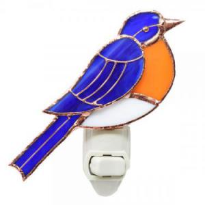 Stained Glass Handcrafted Bluebird Nightlight