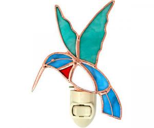 Stained Glass Hummingbird Nightlight