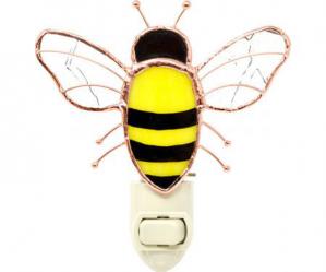 Stained Glass Handcrafted Honey Bee Nightlight