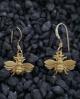 Gold Flying Bumblebee Earrings 2