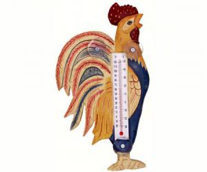 Country Rooster Small Window Thermometer