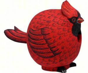 Unique Northern Cardinal Hand Carved Gord-O Wooden Bird House