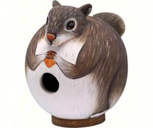 Squirrel Hand Carved Hand Painted Gord-O Wood Bird House