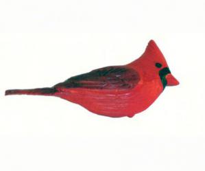 Cardinal Carved Resin Pin