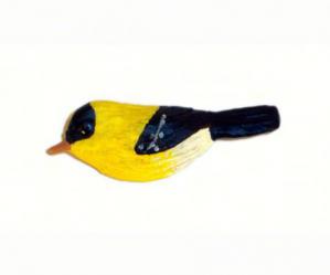 Goldfinch Carved Resin Pin