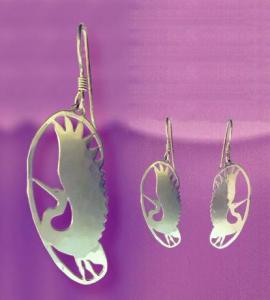 Winged Egret Earrings