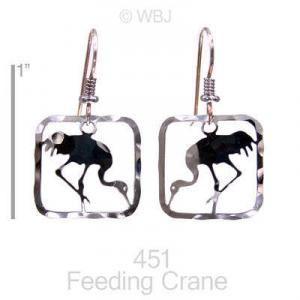 Wild Bryde Feeding Crane Earrings