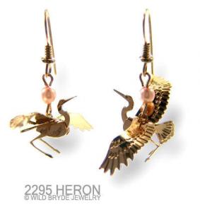 Blue Heron 3-D Earrings