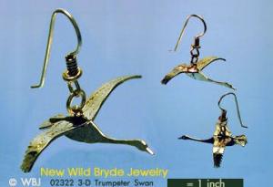 3-D Trumpter Swan Earrings
