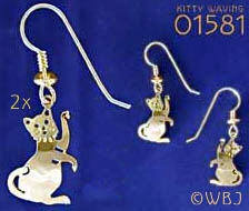 Wild Bryde Kitty Waving Earrings