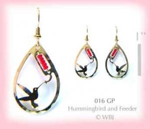 Wild Bryde Hummingbird and Feeder Earrings