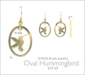 Wild Bryde Oval Hummingbird Earrings