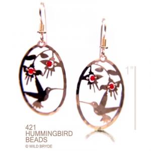 Wild Bryde Hummer with Red Beads Earrings