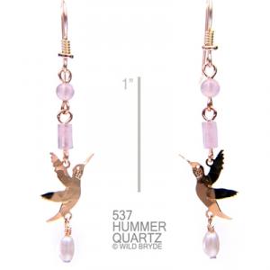 Wild Bryde Small Hummer with Pearl and Quartz Earrings