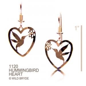 Wild Bryde Small Hummer in Heart Earrings