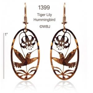 Tiger Lily Hummingbird Earrings