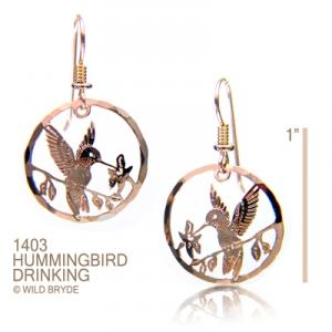 Hummingbird Drinking Earring