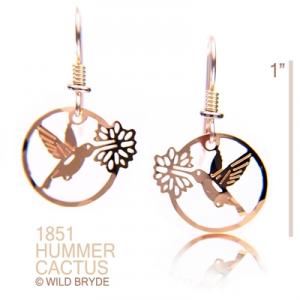 Wild Bryde Hummingbird and Flower Earrings