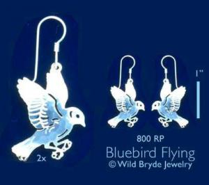 Bluebird Flying Earrings