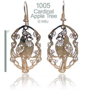 Cardinal in an Apple Tree Earrings Earrings