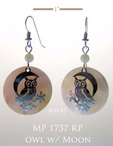 Wild Bryde Owl and Moon Earrings
