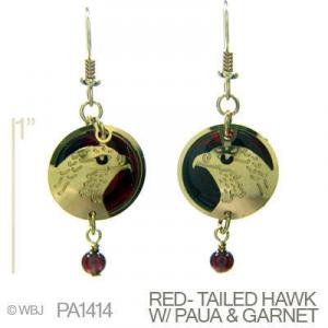 Wild Bryde Red-Tailed Hawk with Amethyst Earrings