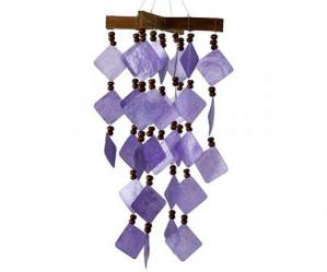 Diamond Capiz Wind Chime - Purple