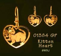 Wild Bryde Heart Shaped Cat Earrings