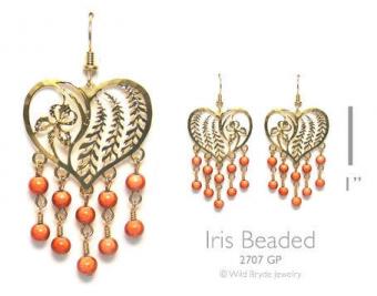 Wild Bryde Heart Shaped Beaded Iris Earrings