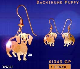 Wild Bryde Daschund Puppy Earrings