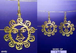 Round Sun Face Earrings