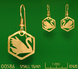 Small Swan Earrings