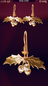 Holly With Berries Earrings