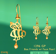 Bee Friends with Pearl Earrings