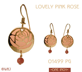 Lovely Pink Rose Earrings