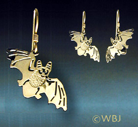Wild Bryde Flying Bat Baby Earrings