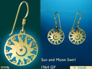 Sun and Moon Swirl Earrings