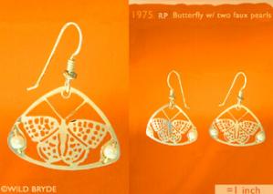 Butterfly with Faux Pearls Earrings