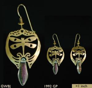 Dragonfly Crown with Dangle  Bead Earrings