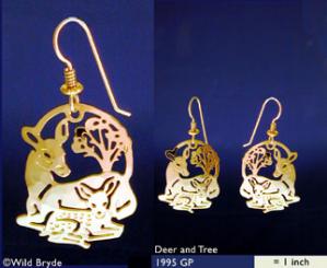 Deer and Tree Earrings