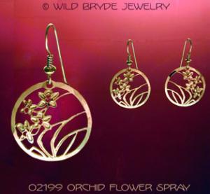 Orchid Flower Spray Earrings