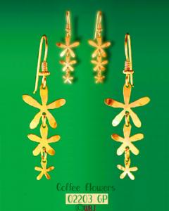 Coffee Flowers 3 pc Earrings