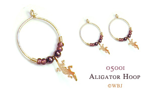 Aligator Hoop Earrings