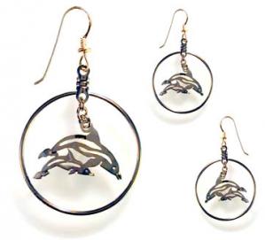 Dolphin and Baby Earrings