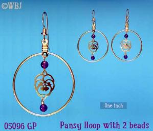 Pansy Hoop with Beads Earrings