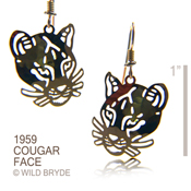 Cougar Face Earrings