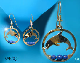 Wild Bryde Small Dolphin with 2 lapis Earrings